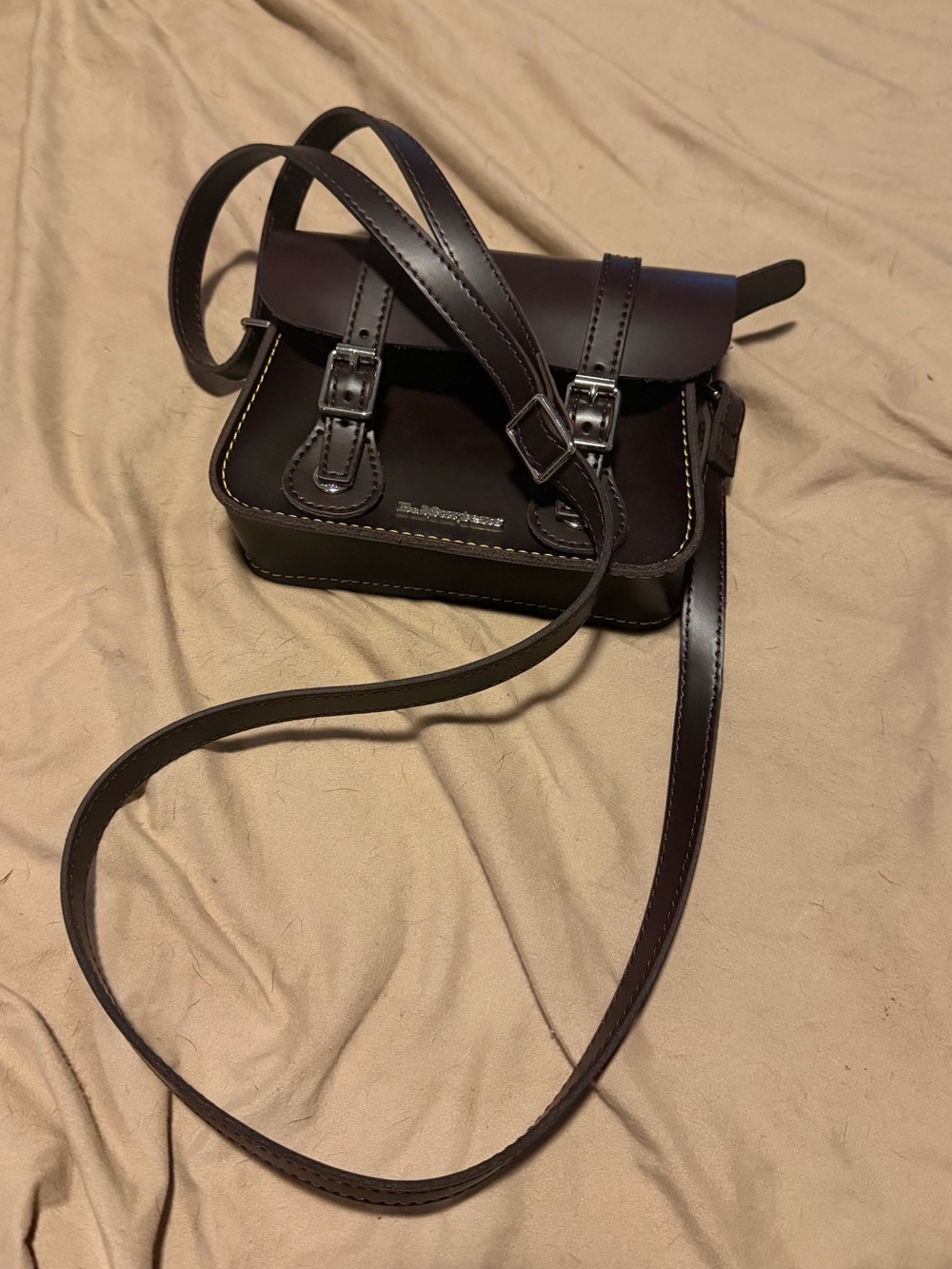 Dr. Martens Small Crossbody Bag in Dark Brown Leather